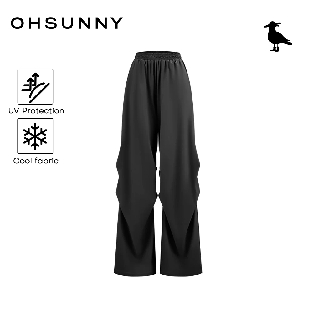 

OhSunny Women's Sun Protection Wide-Leg Cargo Pants UPF 400+ Anti-Wrinkle Comfort Trousers for Outdoor Hiking Casual
