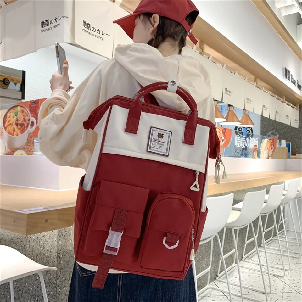 Women Nylon Backpack High Quality Schoolbag Fashion School Backpacks Female Casual Large Capacity Vintage Shoulder Bags