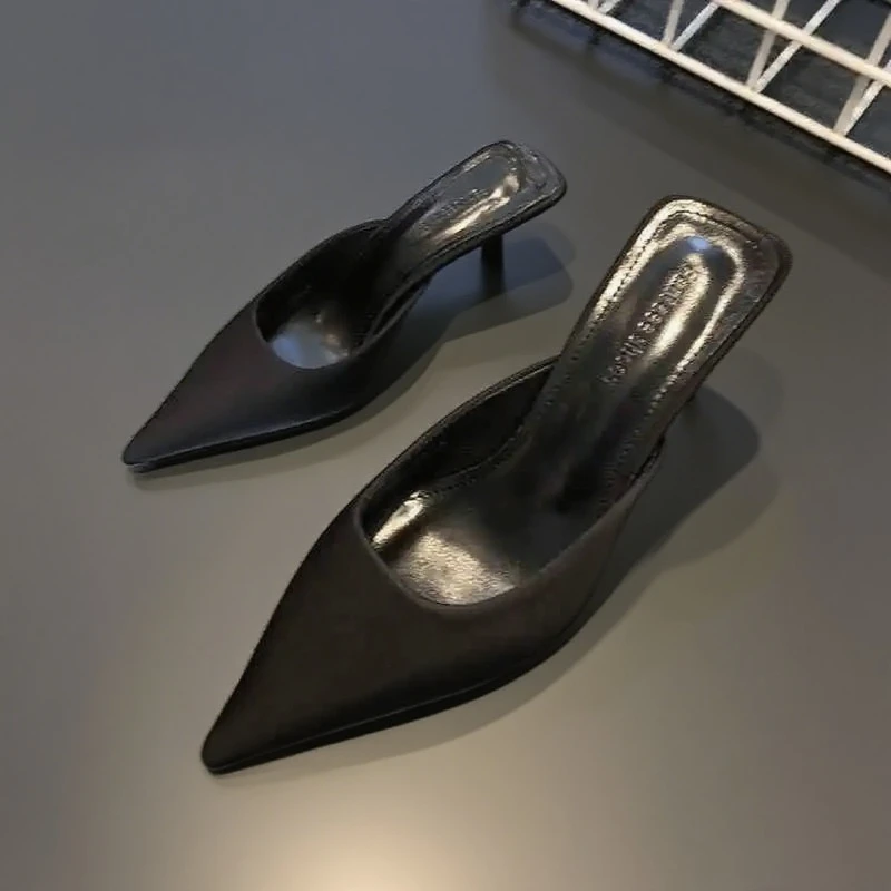 2023 sommer Frauen Abdeckung Kappe High Heel Hausschuhe Mode Leopard Print Maultiere Rutsche Damen Abend Party Alias