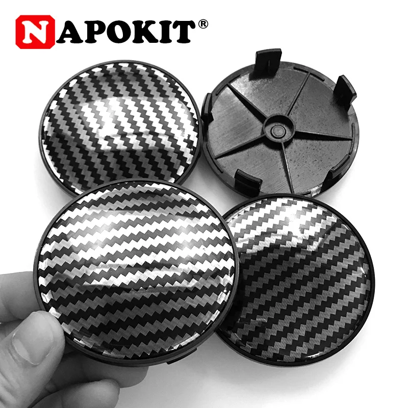 4Pcs Blank No Logo 3D Carbon Fiber Veins Sticker 68mm Car Wheel Center Cap Fit For BMW 68mm Size Wheel Cap Rim Centre Hub Cover