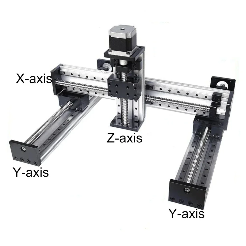 CNC Gantry 3-Axis XYZ Stage Table Ball Screw SFU1605 Linear Guide Rail Router With Nema23 Stepper Motor Cartesian Slide Stage