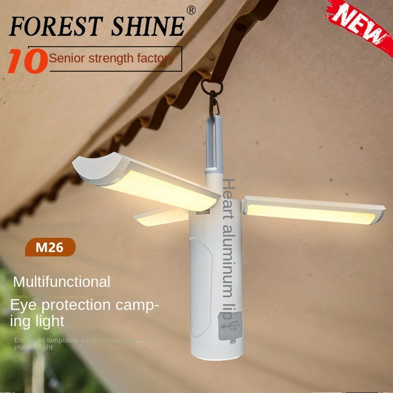 Folding Camping Lantern Outdoor Waterproof Lighting Portable Work Light Emergency Light Multifunctional Warning Light