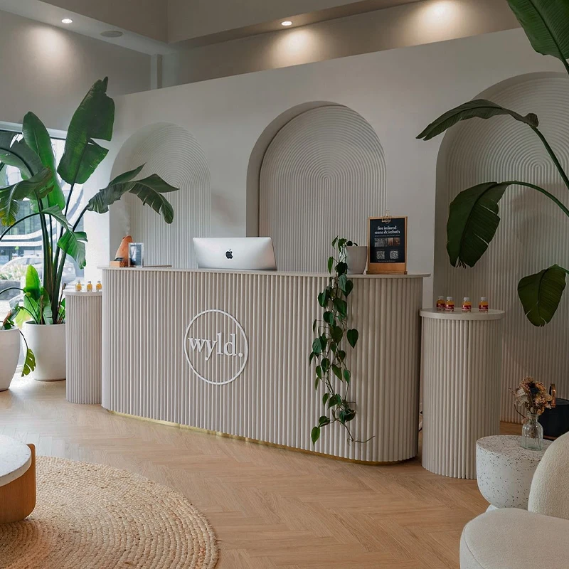 

&c Modern Light Luxury Painting Process-Textured Bar Counter Reception Desk for Clothing Stores Beauty Salons Front Desks