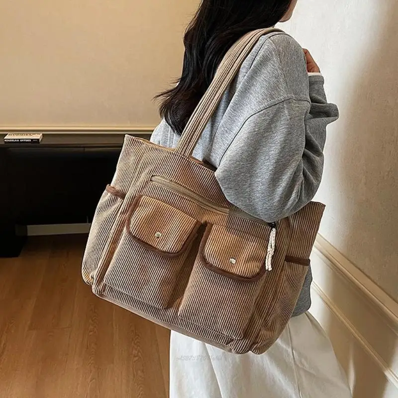 

X5XA Модная вельветовая сумка на плечо, большая вместительная надежная застежка-молния, мягкая сумка подмышки, Рождественский и