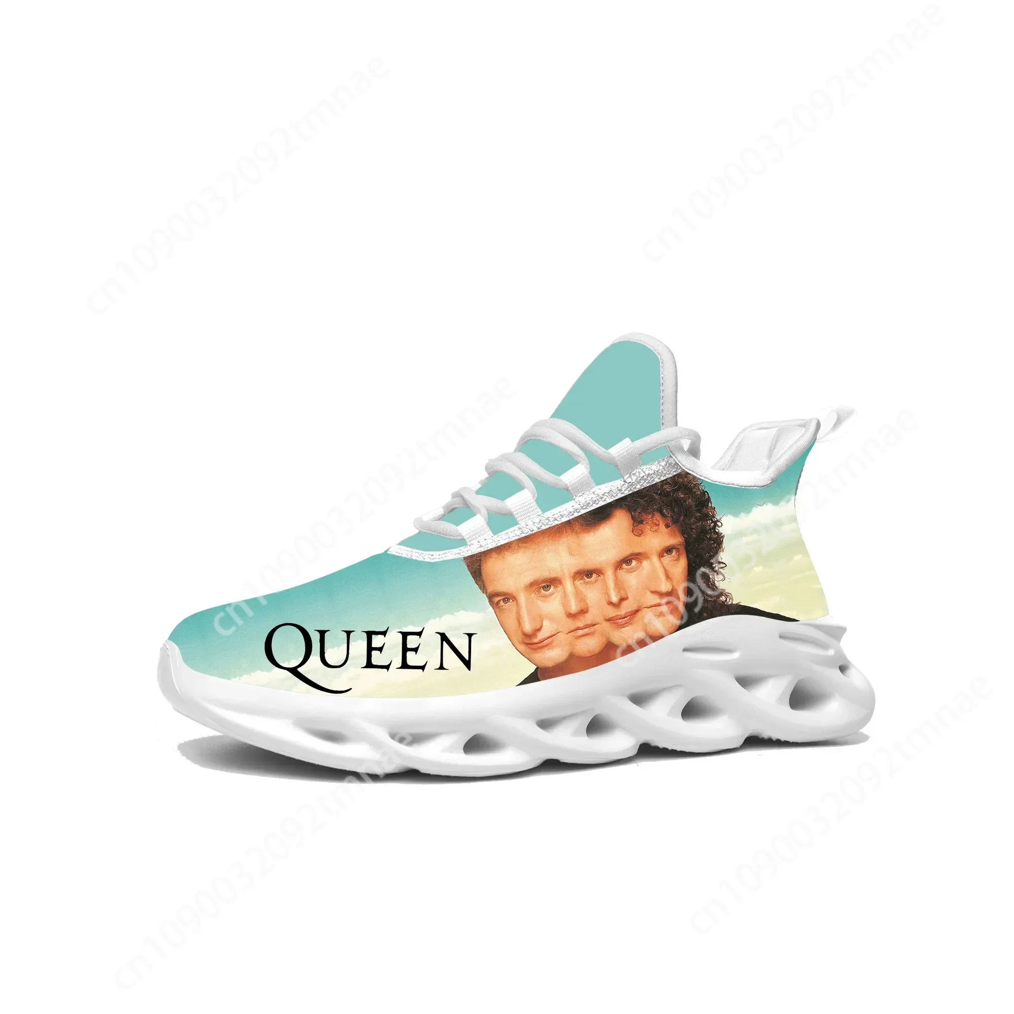 Queen Metal Rock Band Flats Sneakers Mens Womens Hot Sports Running Shoe Sneaker Lace Up Mesh Custom Tailor-made Shoe White