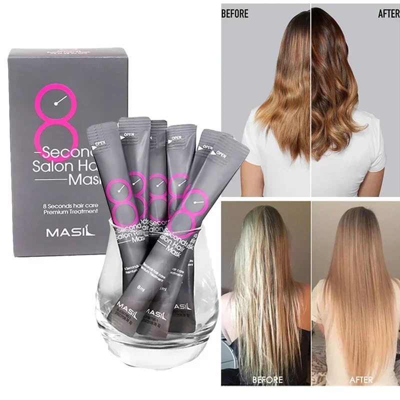 

Korea Masil 8-секундная салонная маска для волос New Tech Liquid Hair Essence Mask Кондиционер для волос против выпадения волос Восстановление повреждений Уход за волосами