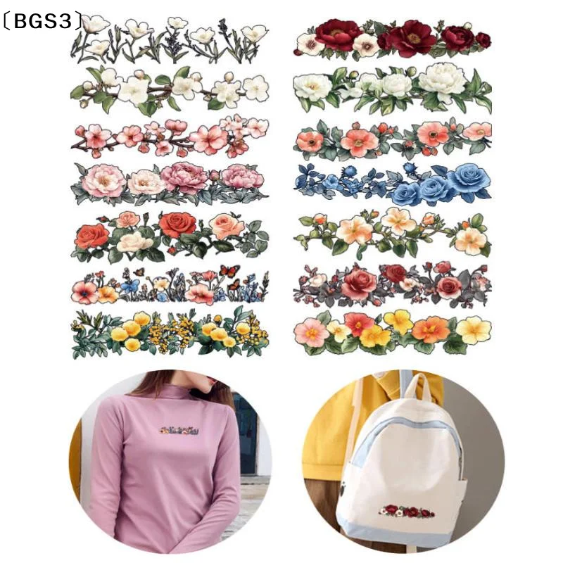 

tipoBGS3 Vissreat7/14Pcs Красивые цветочные теплопередающие нашивки Легко вырезанные термовиниловые нашивки для кукол Одежда DIY Craft