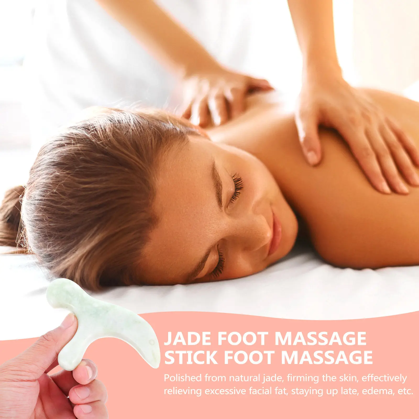 

1 шт. Нефритовый массажер для ног, натуральный зеленый массажер для стоп для точечного массажа, домашний массажный инструмент для точечного воздействия, скребок для массажа