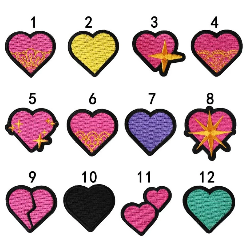 10 stuks Candy Hearts Borduurpatches Geborduurde Kleding Hoed Tas Schoenreparatie Materiaal Telefoon Geschenkdoos Decor DIY Accessoire