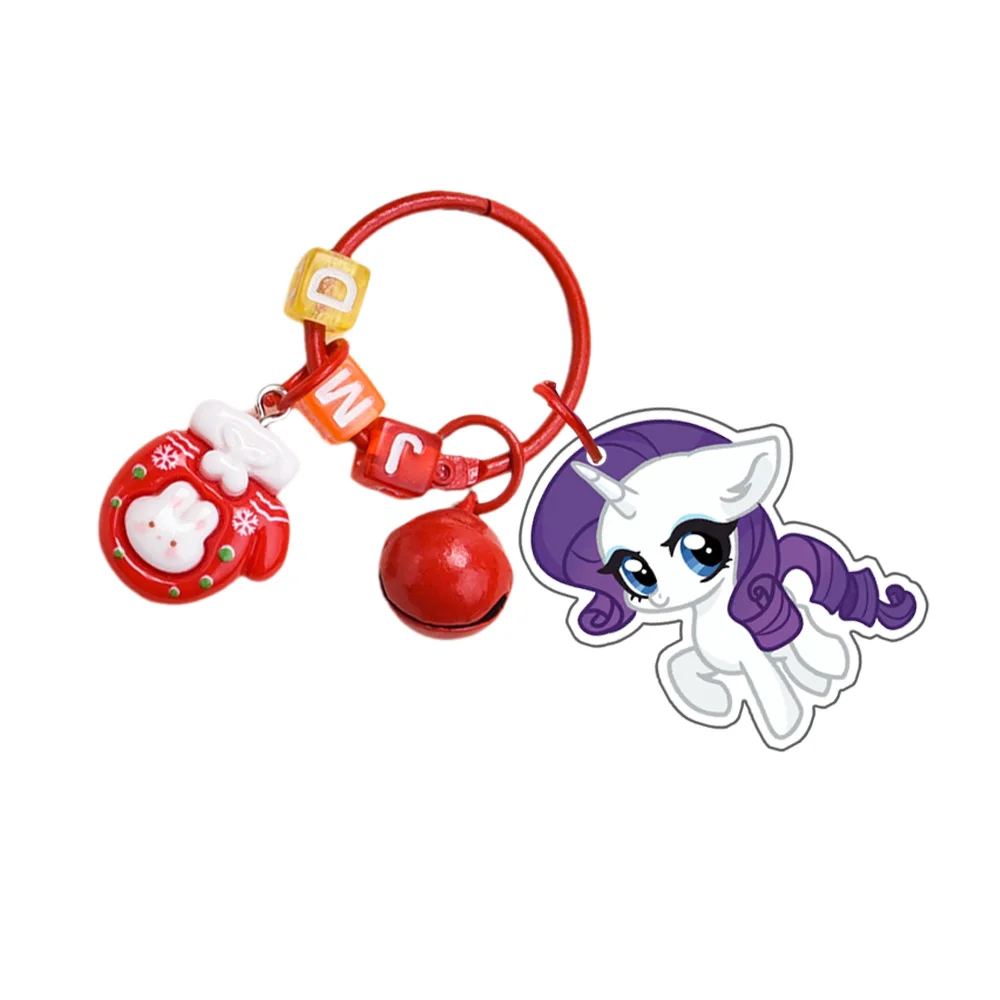 My Little Pony Anime Twilight Sparkle Pinkie Pie Fluttershy Rainbow Dash Rarity Applejack Acrylic Keychain Pendant Decoration