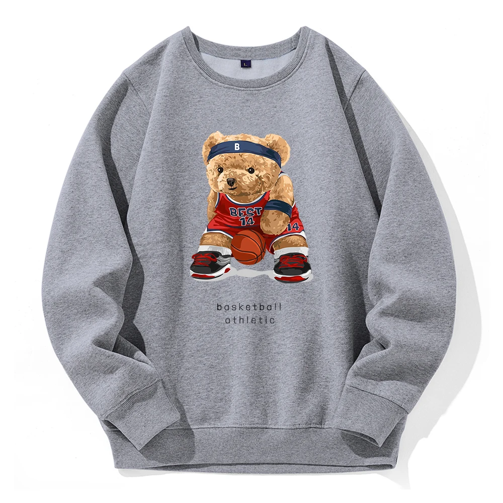 No Best14 Teddy Bear Basketball Athletic Sweatshirt Men Loose Casual Fashion Hoodie Funny Novelty Hoody Street Sports Hoodies