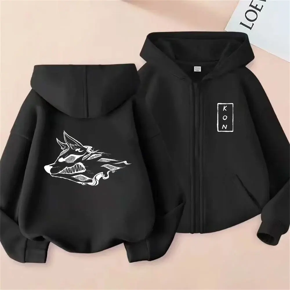 

Anime Chainsaw Man Zipper Hoodie Hayakawa Aki Summon Fox Devil Kon Graphic Zip Up Hoodies Men Manga Casual Oversized Sweatshirt