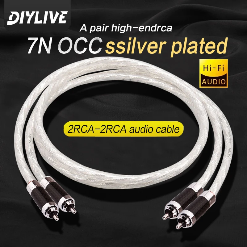 7n Occ Einkristall Kupfer versilbert Doppels child Silber Fieber Audio kabel RCA Doppel Lotus Audio Signal kabel