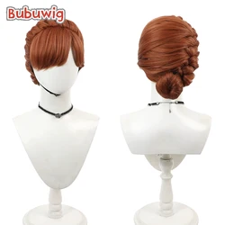 Bubuwig Synthetic Hair Anna Cosplay Wigs Anna Fashion Classical Women Party Cos Short Brown Wig With Buns Heat Resistant
