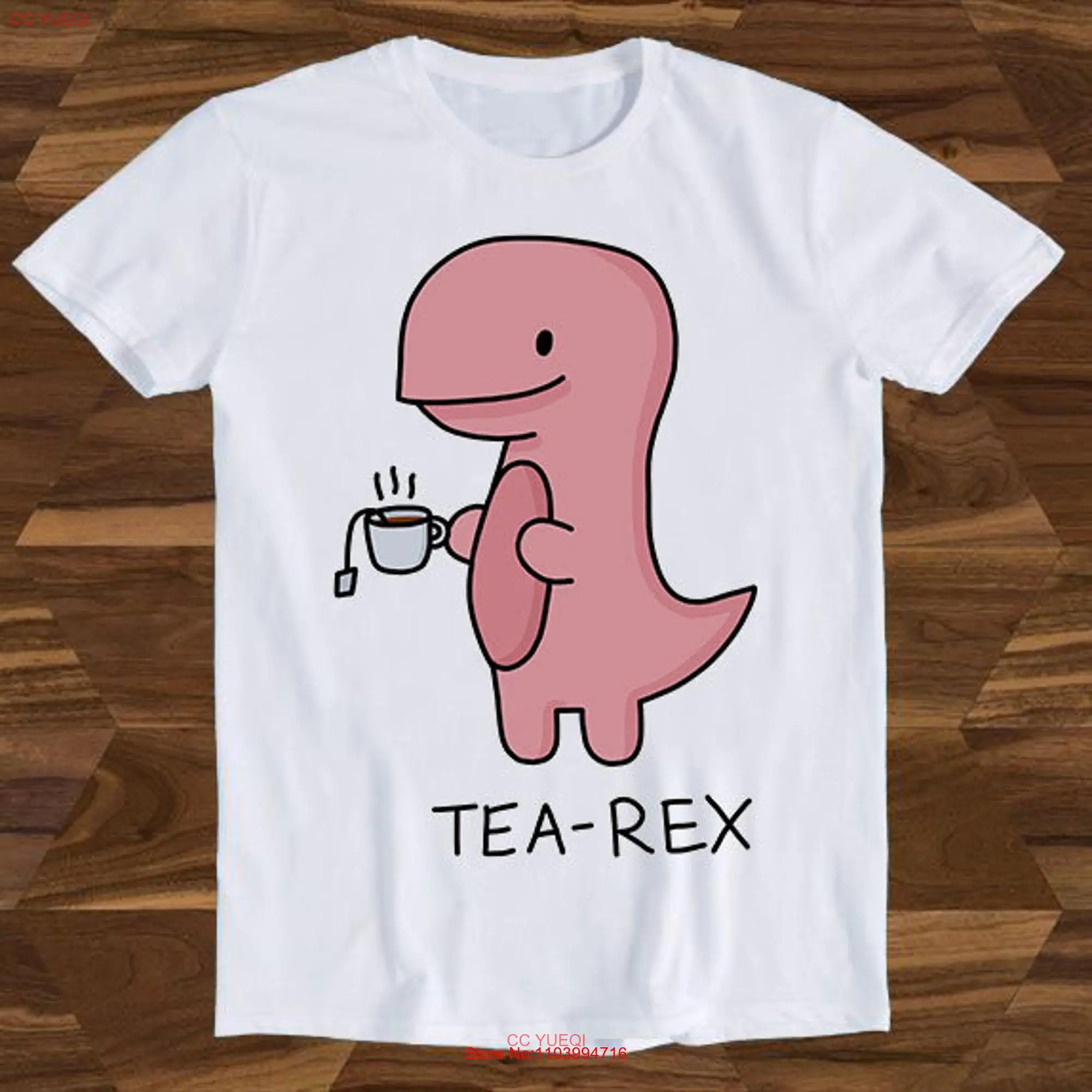 Tea Rex T Dinosaurus Grappig Shirt T750 Lange Of Korte Mouwen