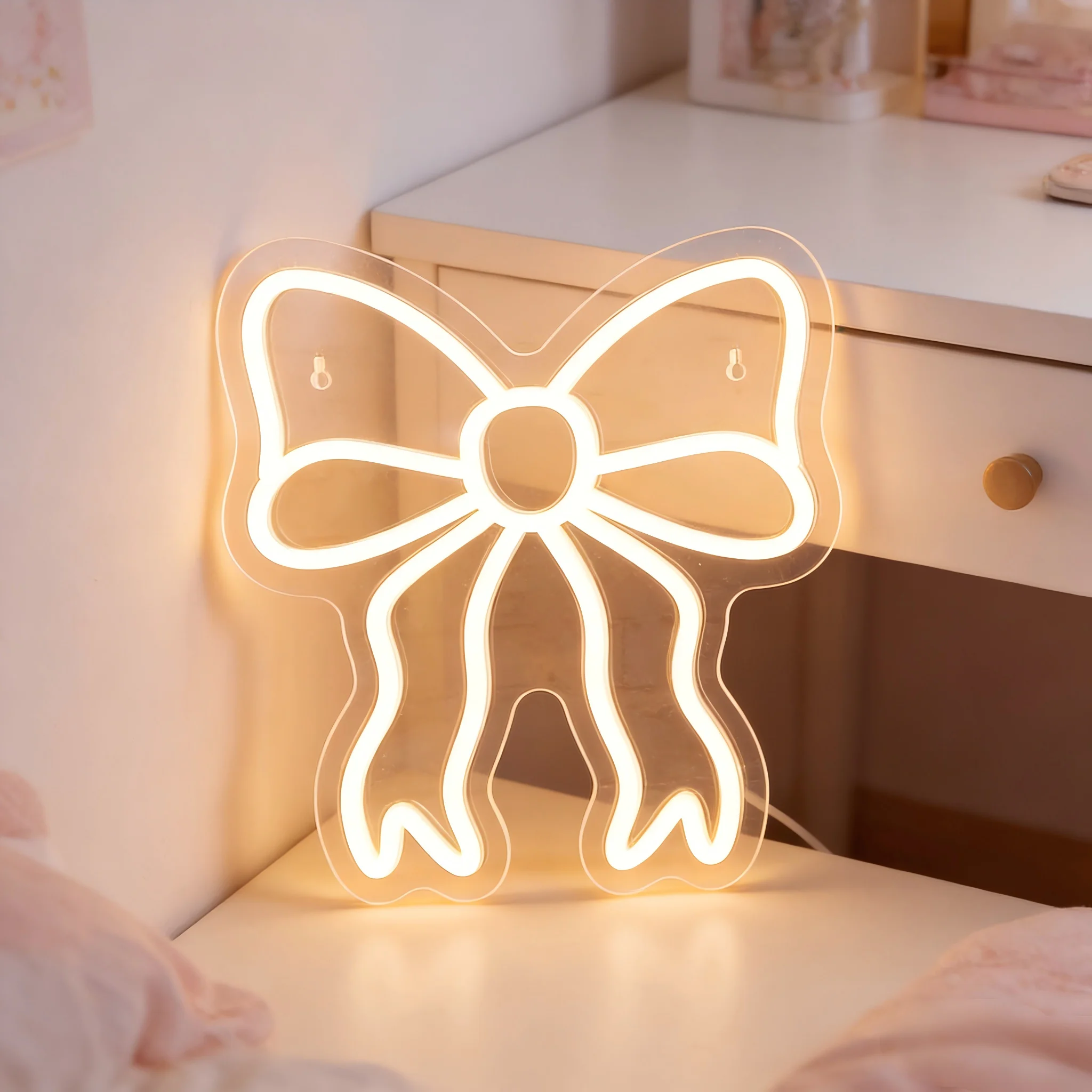 蝶ネクタイ型ネオンライト調光可能ledネオンサイン-女の子の寝室-誕生日パーティー-結婚祝い-ギフトショップ-保育園-リビングルーム-カフェ-ホームデコレーション用