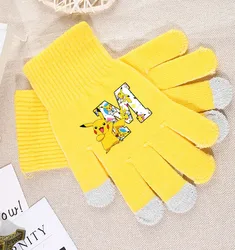 Pokemon Gloves Winter Cartoon Figure Warm Soft Fashion Cute Thermal Finger Glove Travel Riding Hiking Friends Birthday Gift