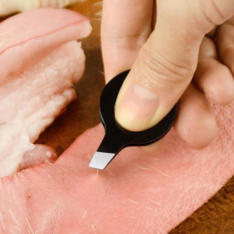 1pc porco máquina de cortar cabelo pinças de sobrancelha para sobrancelhas pêlos faciais e velino removedor de pêlos com oco para fora lidar com ferramenta de beleza