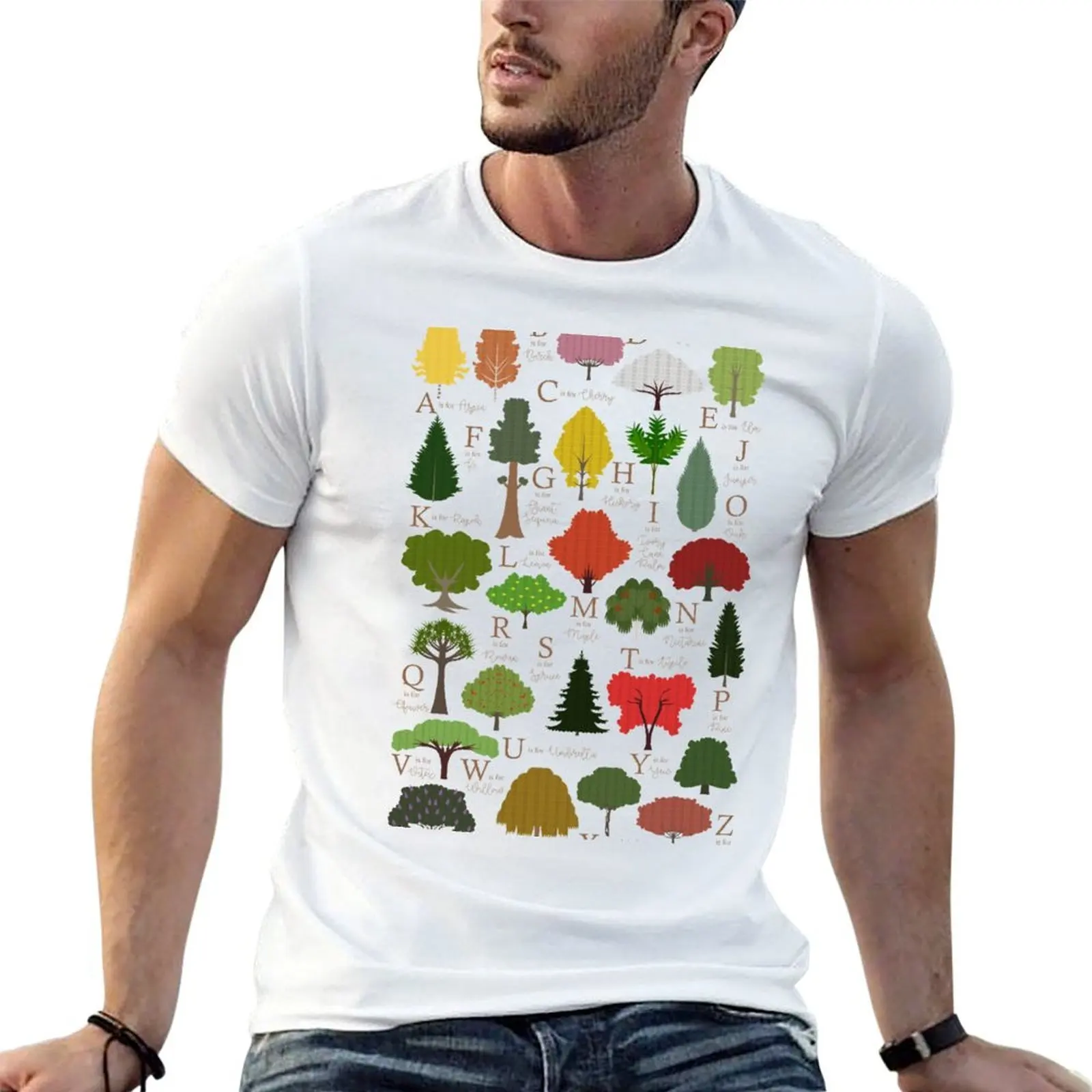 

Trees Alphabet Shirt T-Shirt cotton t shirts man 100% mens graphic t shirts t shirts for man cotton funny T-shirt