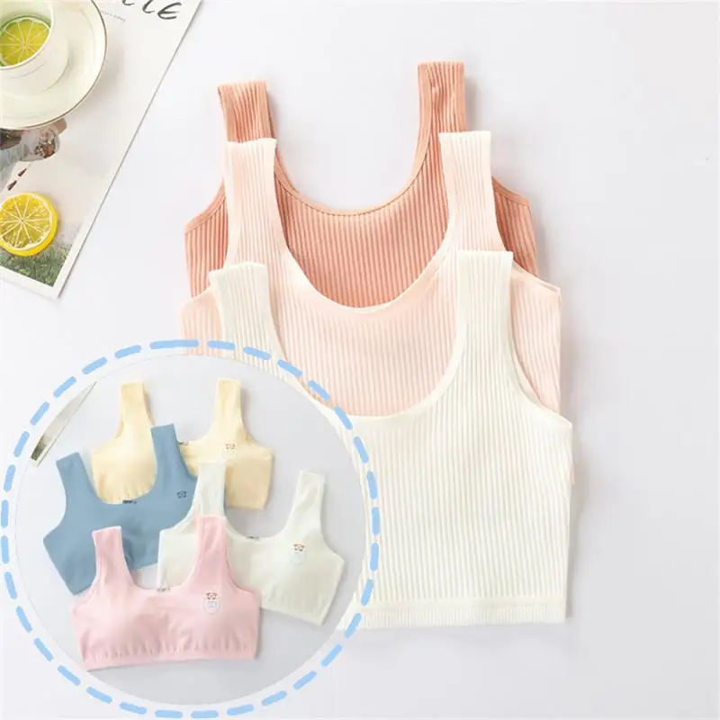 

Girls Bras Age 8-16 Years Cotton Teens Girls Sponge Tank Top Teenage Girl Underwear Kids Vest Sports Top Comfotable Fitness Bras