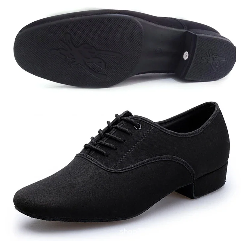 Men's Modern Jazz Sneaker for Men Professional Black Oxford Upper Latin Salsa Shoe Plus Size Low Heel Tango Ballroom Dance Shoes