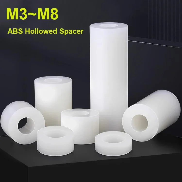 20~100pcs M3 M4 M5 M6 M8 White ABS Non-Threaded Hollowed Nylon Spacer Round Hollow Standoff Washer PCB Board Screw