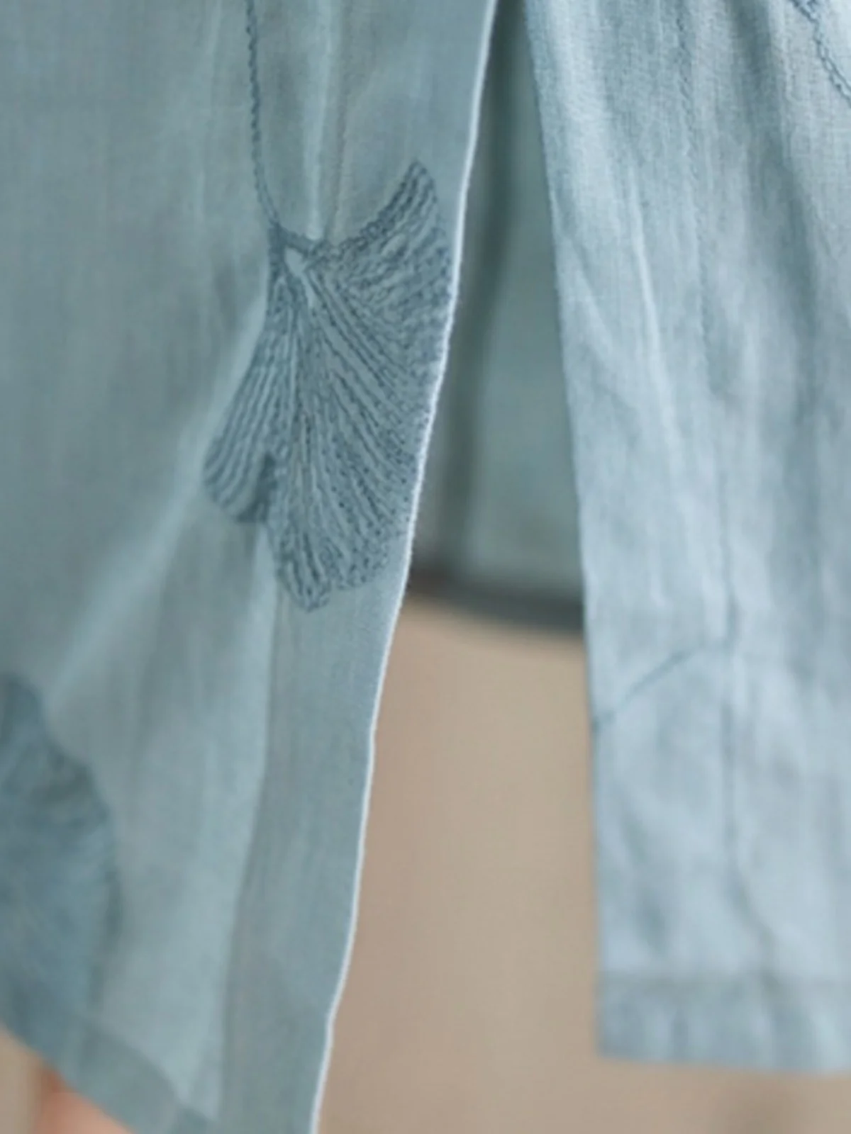 Ele Embroidered Cotton Linen ort Sve Qipao Dr Summer Vintage Side Buttoned Long Skirt Chinese Sle Loose Waist