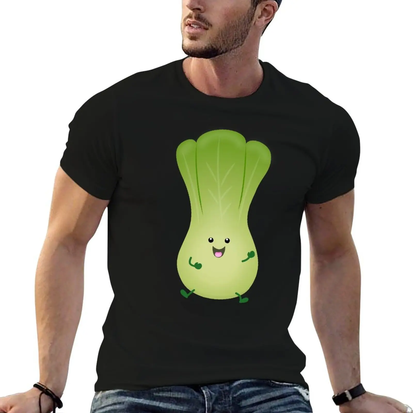 Camiseta con ilustración de dibujos animados de bok choy para bebé, camiseta de algodón 100%, camiseta con estampado personalizado, camiseta esencial