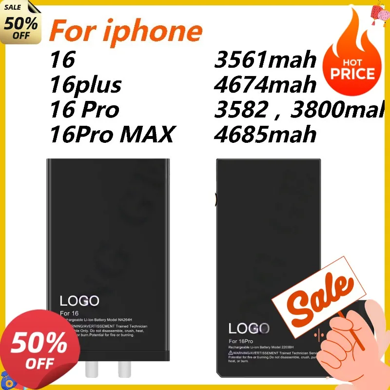 For iphone 16/16pro series 3561-4685mah mobile phone battery 100%Health High-Quality compatible for Chinese and US versions