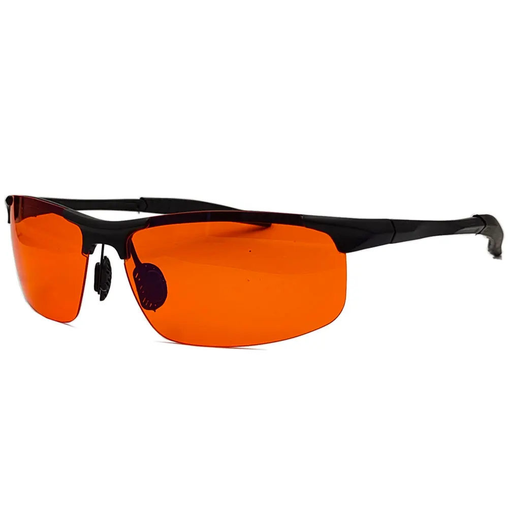 Lunettes de sport bloquant la lumière bleue, verres orange et ambre, lunettes d'ordinateur pour mieux dormir, 100%