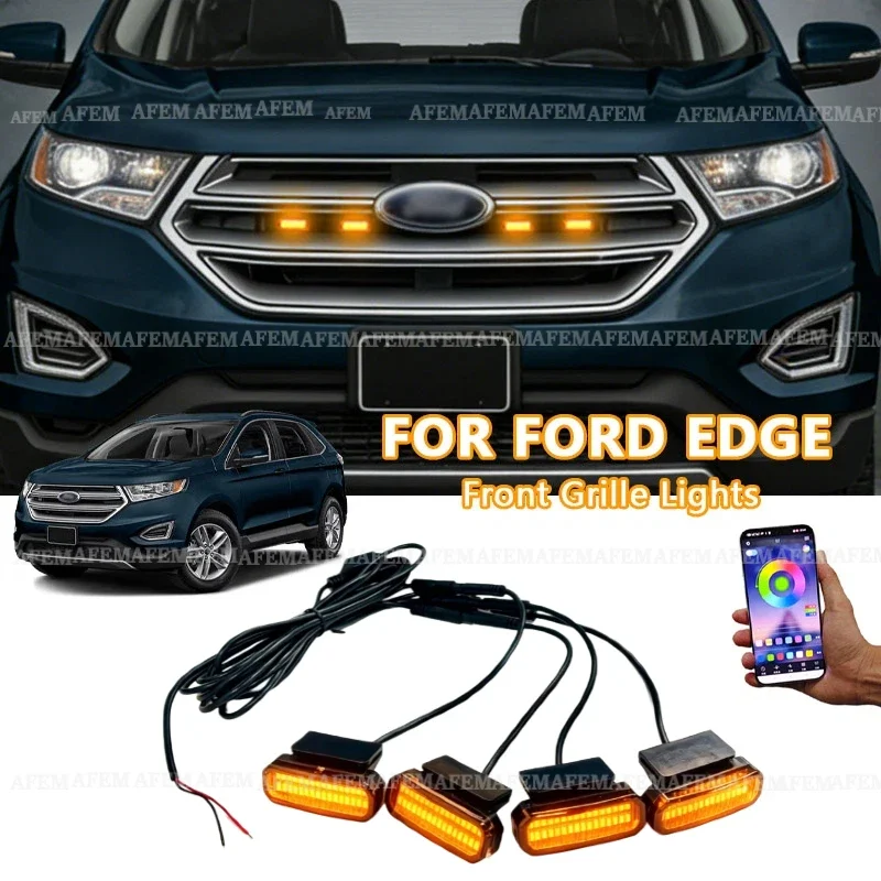 FOR FORD EDGE LED Front Grille Light  Car Daytime Running Light Wheel Eyebrow Lamp For Pickup Offroad 12V