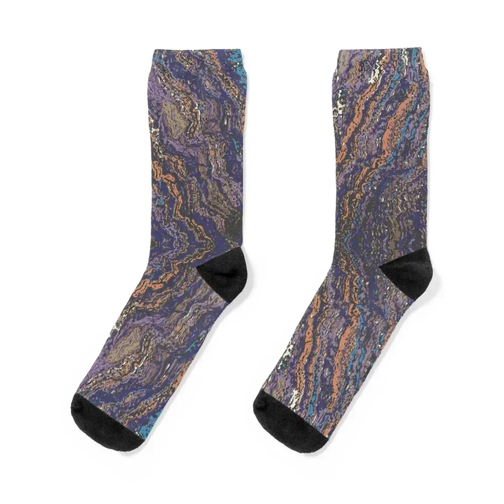 Banded Iron Formation Pattern Two Socks cool cycling Soccer Stockings Socks Women Men's