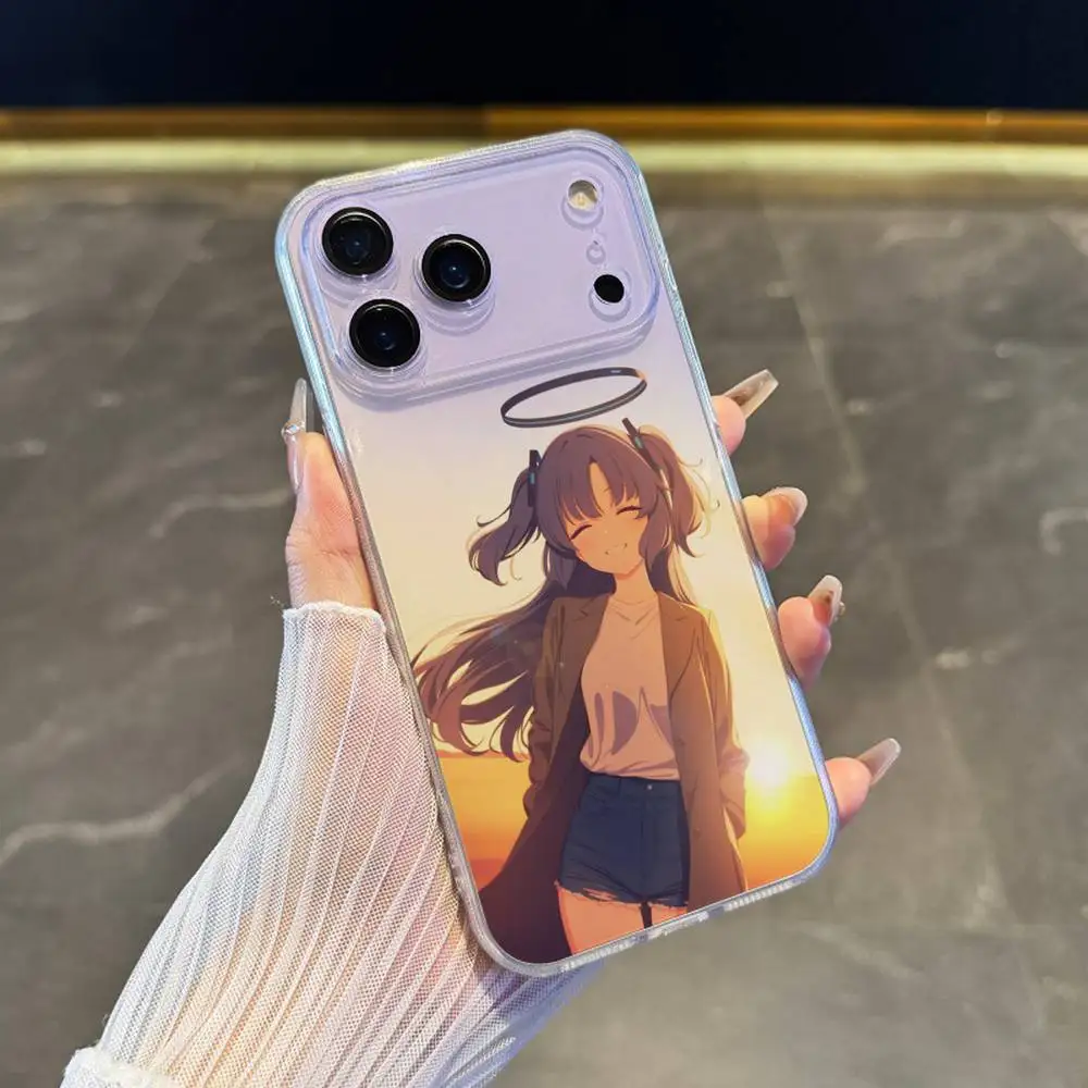 حافظة هاتف Hayase Yuuka Blue A-Archive لهاتف iPhone 17,16,15,14,13,12,11 Pro,Max,Plus,X,XS,XR,SE4,E غطاء ناعم شفاف صغير #4