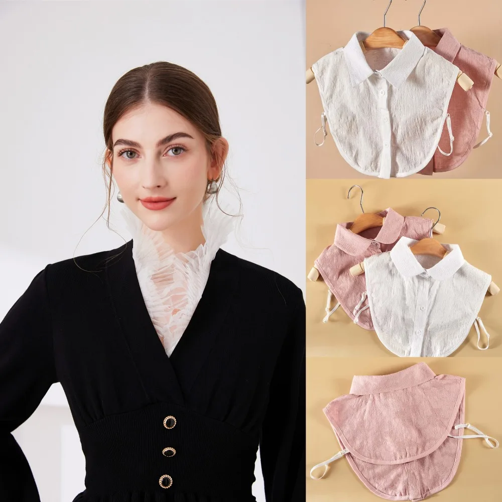 قميص قطني عتيق بياقة مزيفة قابلة للفصل من الدانتيل للسيدات وياقة مزيفة وإكسسوارات ملابس بلوزة قابلة للتعديل وياقة كاذبة للنساء #1