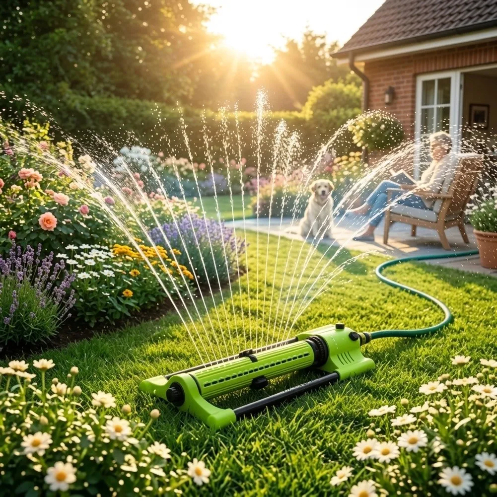 18 Hole Sprinkler Green Oscillating Sprinkler Precision Nozzles Uniform Water Distribution For Garden Watering