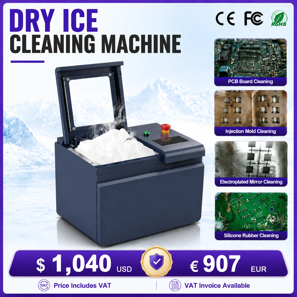 Jewelry tools Jewelry CO2 cleaning tools Portable Dry Ice Cleaning Machine CO2 Blasting Cleaner Industrial Surface Cleaning Equipment for PCB Circuit Board Mold Oil Stain Carbon Deposit Removal