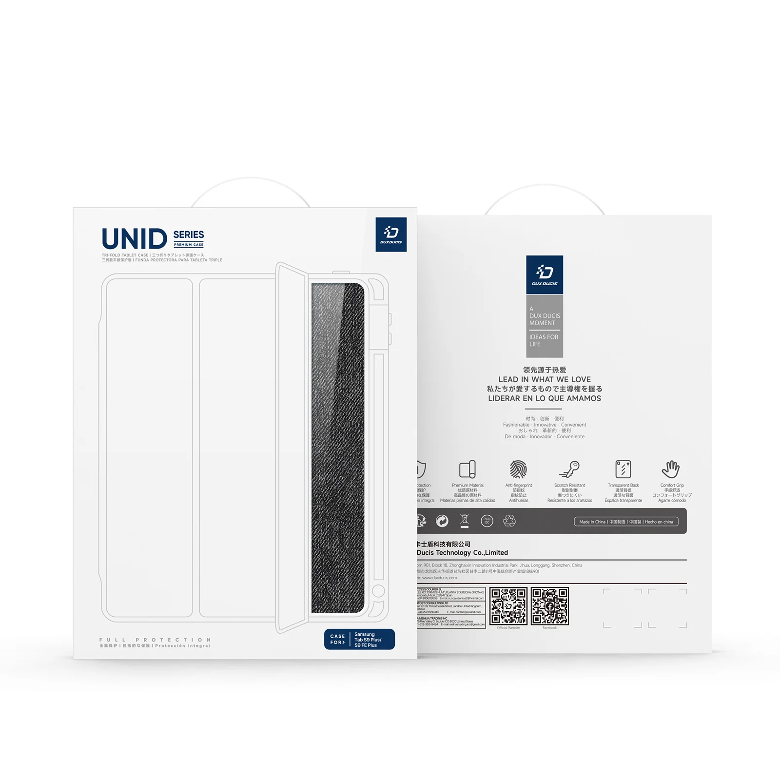 DUX DUCIS Senior PU-Leder transparente Rückseite für Samsung Tab S10 plus stoßfester Stiftschlitz Trifold-Ständer schützen Abdeckung