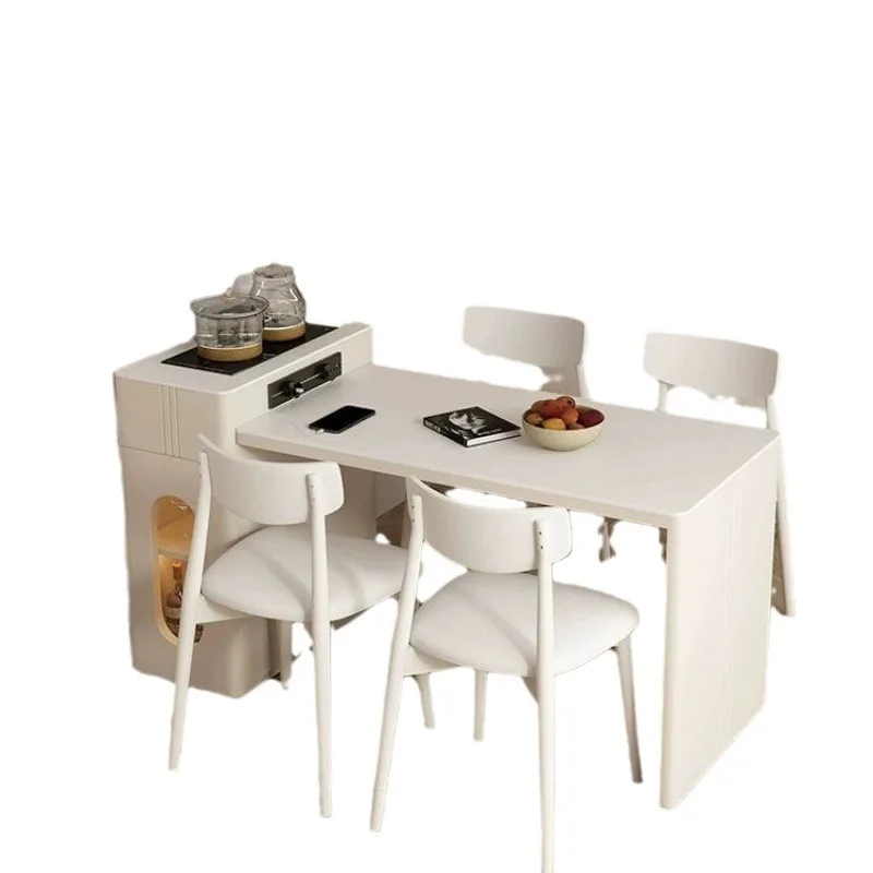 

Household small apartment mini island dining integrated retractable modern simple rock slab eating