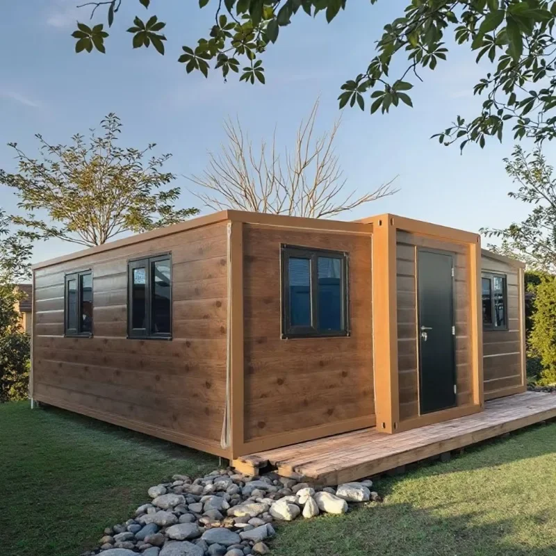 Portable Expandable Container House Dual-Wing Foldable Modular Prefab Steel Structure Outdoor Residential Unit Tiny Home Hot Sal