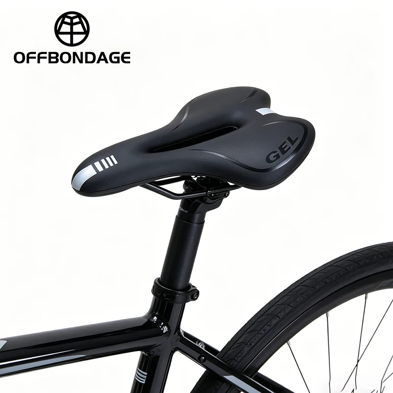 

Bike Saddle Silicone Cushion MTB Cycling Seat PU Leather Surface Silica Filled Gel TimeTrial Comfortable Shockproof Bicycle Part