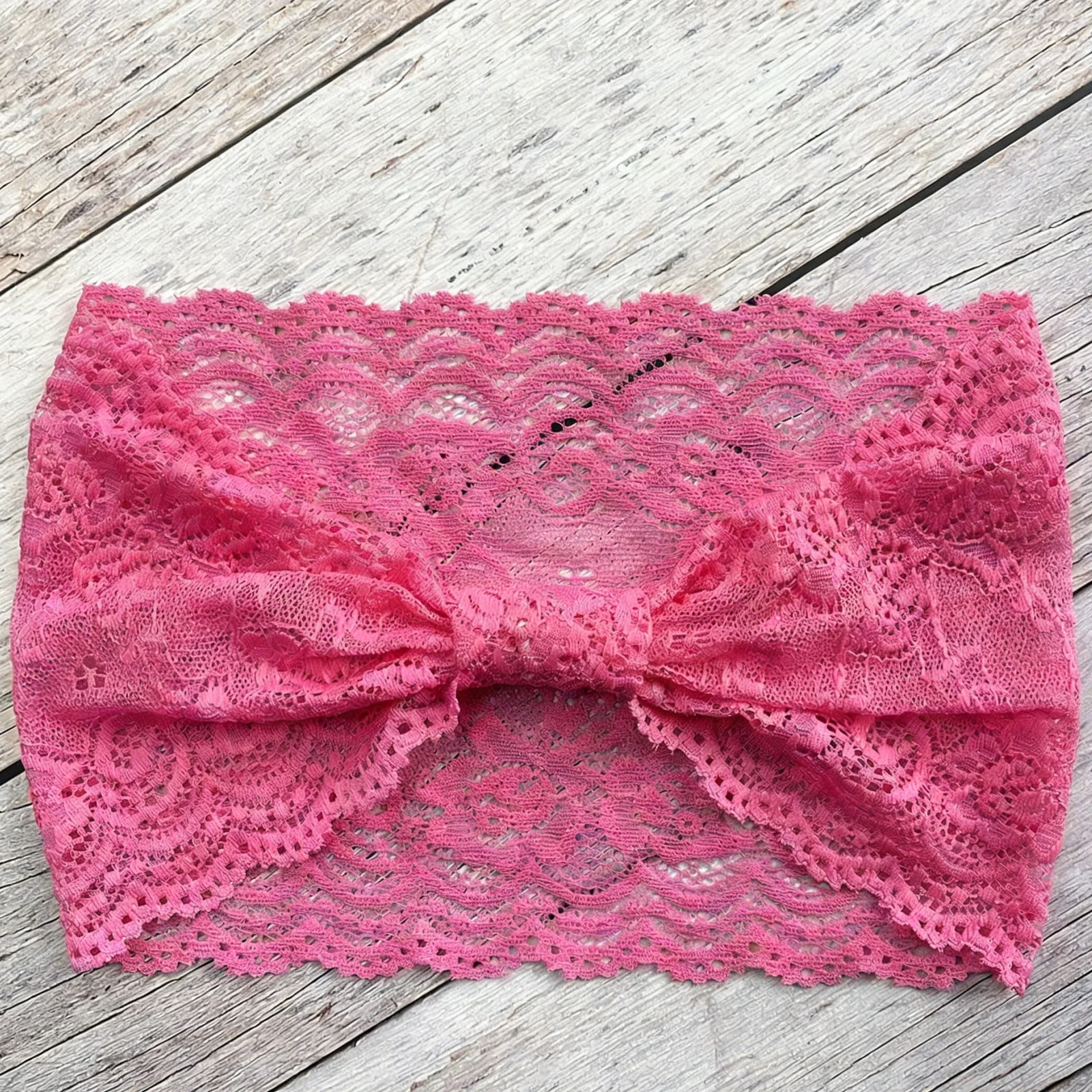 1PC Lace Bow Headbands For Women Vintage Floral Lace Elastic Wide Head Wraps Boho Hair Bands For Yoga Beach Daily Wear & Party - view 4