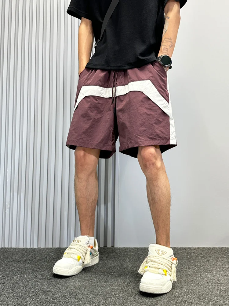 

Qui Dry прямые повседневные мужские летние тонкие свободные пляжные брюки Sli модный бренд длиной пять четвертей