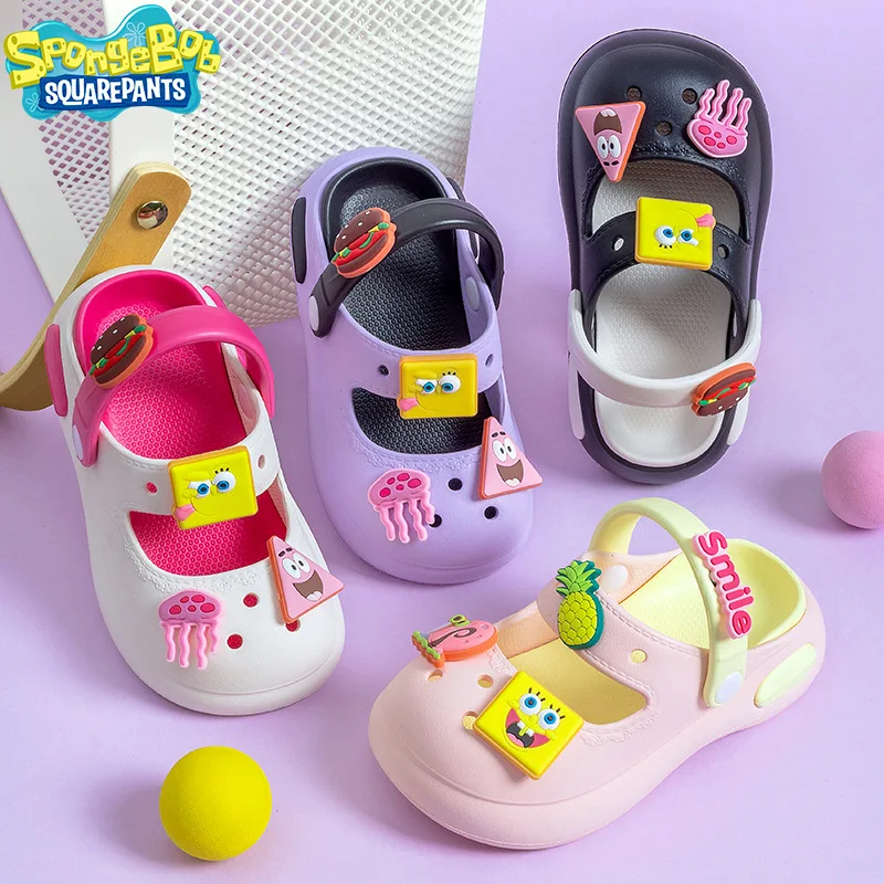 

Miniso 2025 SpongeBob Slippers for Girls, Kids Summer Sandals with Non-Slip, Mother-Daughter Bath & Home Shoes