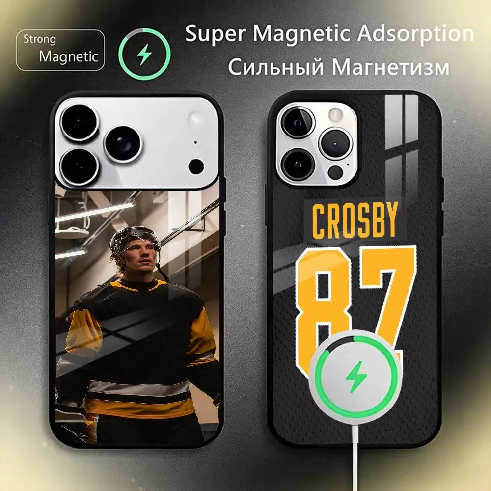 

Hockey Player S-Sidney Crosby Phone Case For iPhone17,16,15,14,13,12,11 Plus,Pro Magnetic For Magsafe Wireless Charging