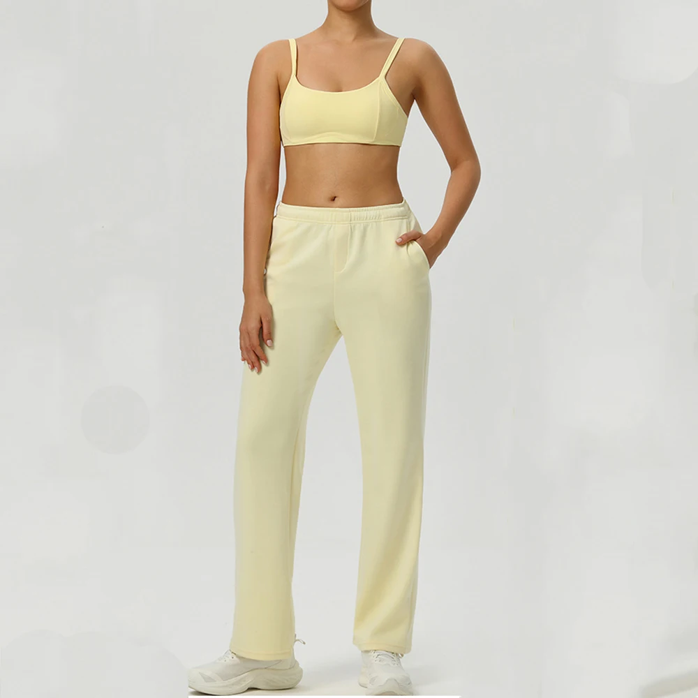 2ピーススポーツセット-ハイウエストレギンス-タイツセットスーツ-レディース-ジム-プッシュアップ-ヨガパンツ-ホローバック-ジムフィットネスブラ-ワークアウト-スポーツウェア