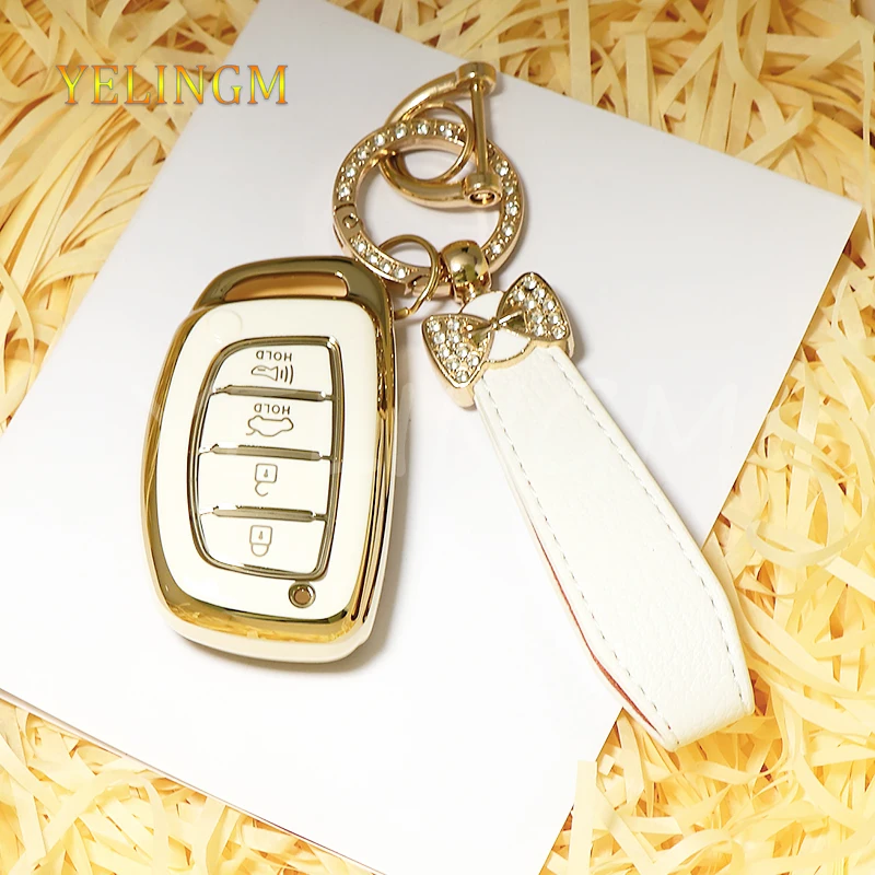 4 ButtonCar Key Case Cover for Hyundai Ix25 Ix35 Ix45 Tucson Sonata Rena Creta Verna Solaris Mistra Elantra Accent