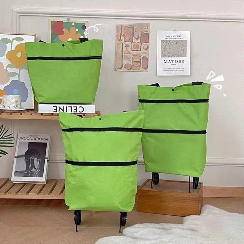 Foldable Shopping Cart - Wheeled Grocery Trolley for Home, Office, Moving, Lightweight & Compact - Detail 1