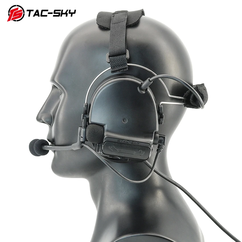 TS TAC-SKY COMTA3 سماعة رأس تكتيكية لتقليل الضوضاء مع سماعات رأس للصيد والرماية للاتصالات اللاسلكية في اتجاهين