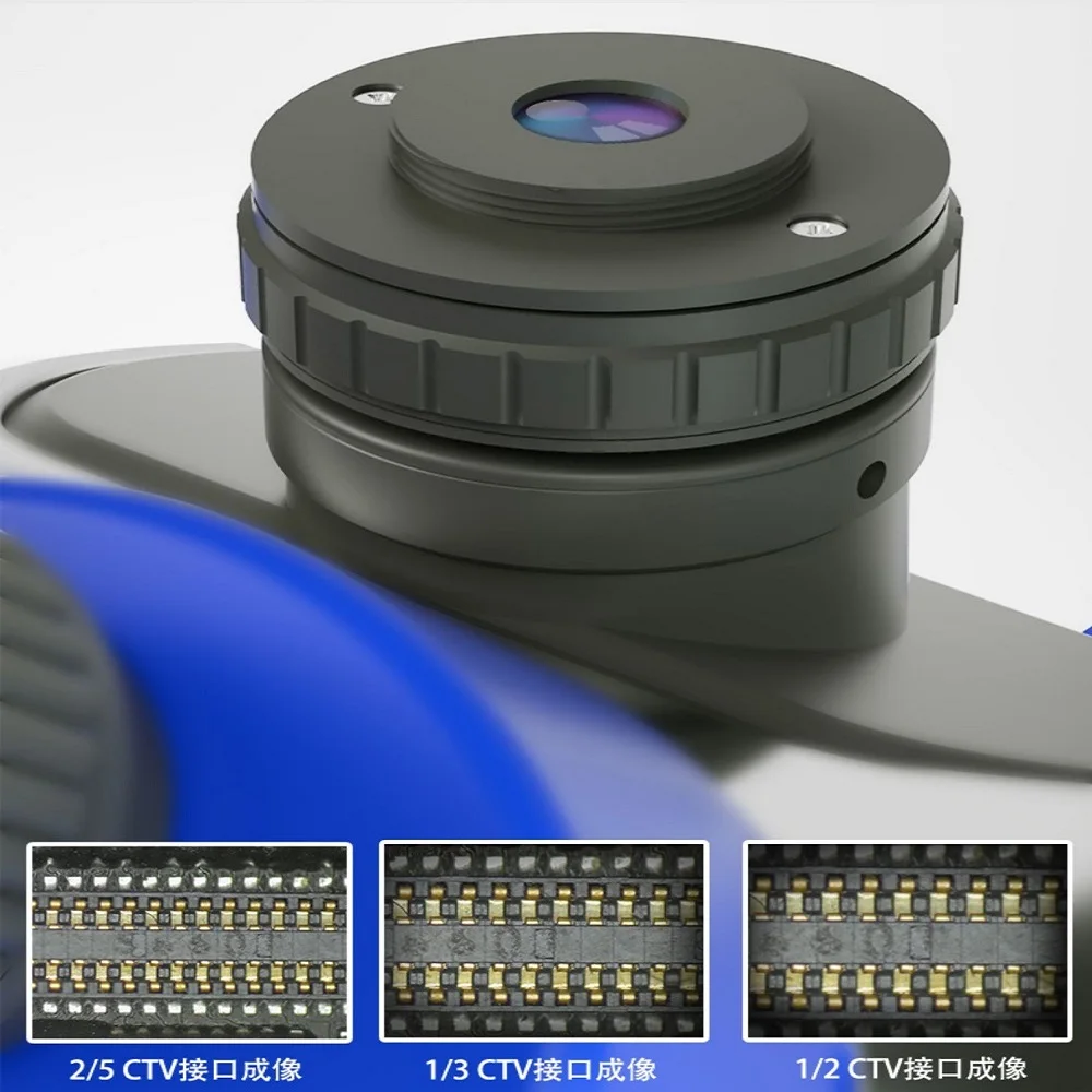Imagem -04 - Mecânico Microscópio Industrial hd Eletrônico Ampliado Zoom Contínuo 645x Trinocular Estéreo Binocular Adaptador Ctv Série Mos