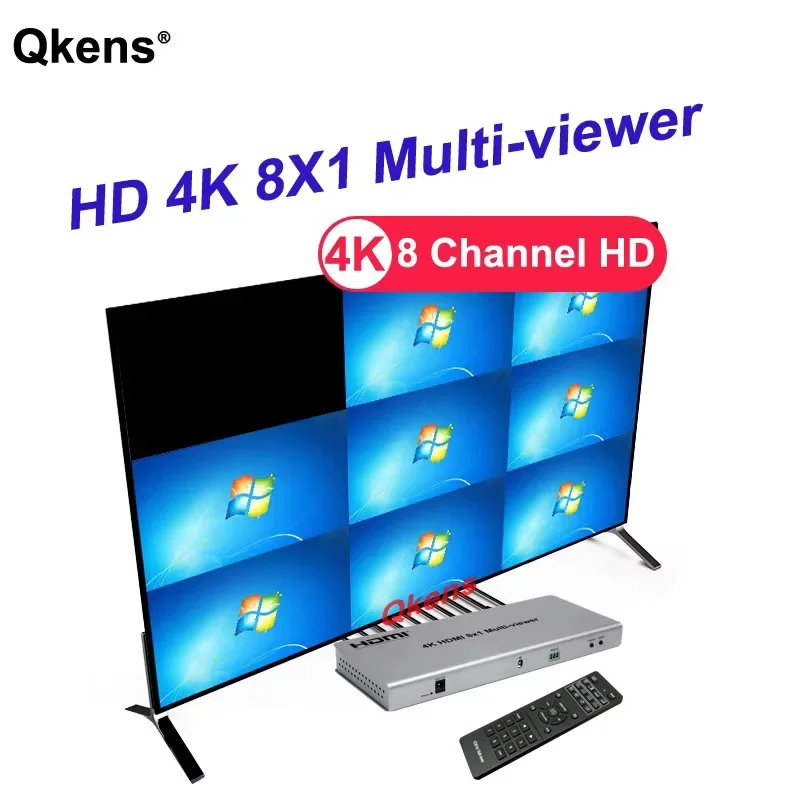 4k 8x1 HDMI Multi-viewer 1080p 4x1 Quad Screen Multiviewer HDMI Splitter Seamless Switch 8 in 1 Out 8 Channel Video Multiplexer